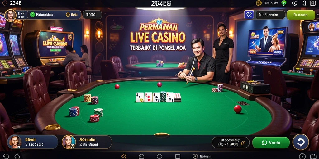 Tampilan menarik gameplay Live Casino 234E dengan dealer profesional.