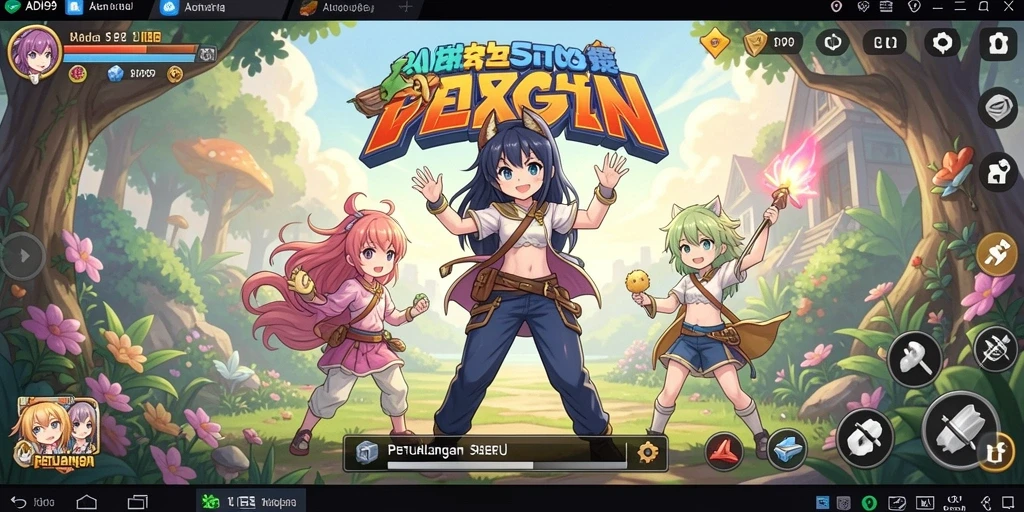 Tampilan gameplay ADI99 dengan karakter Anime yang menarik.