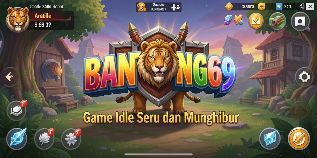 Screenshot gameplay BANTENG69 menampilkan berbagai karakter dan aksi menarik dalam mode Idle.