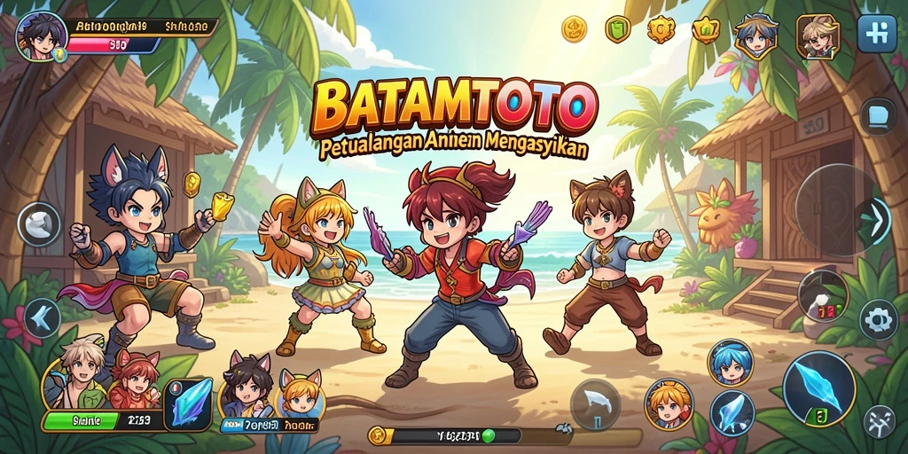 Screenshot gameplay BATAMTOTO menampilkan aksi karakter Anime yang seru.