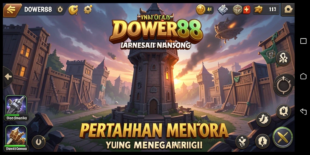 Tampilan menarik dari gameplay Tower Defense DOWER88 dengan strategi menarik.