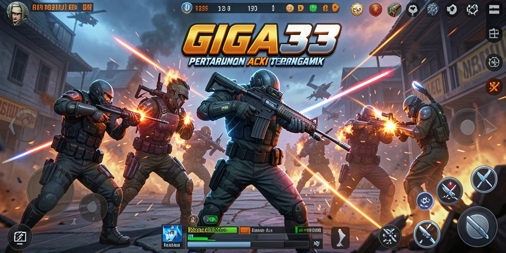 Tampilan dinamis dari GIGA33 saat pertempuran intens.