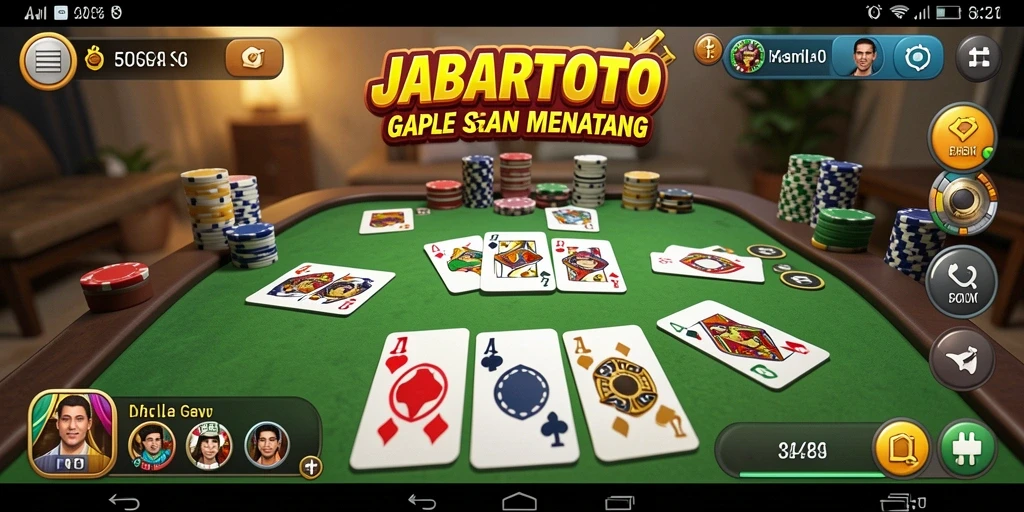 Gameplay menegangkan dalam JABARTOTO saat bermain Gaple.