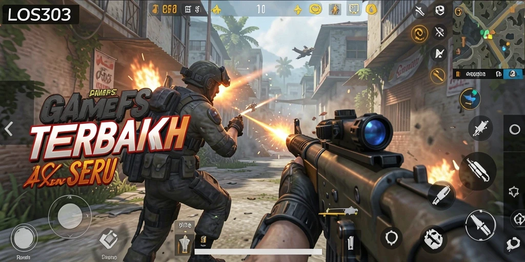 Tampilan seru gameplay LOS303 dalam aksi tembak-menembak.