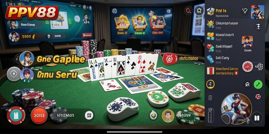 Gameplay Gaple seru di PPV88 dengan teman-teman.