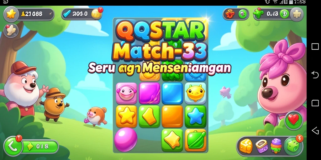 Tampilan gameplay QQSTAR yang menarik dan penuh warna.