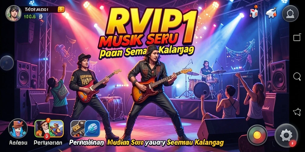 Tampilan gameplay seru dari RVIP1 saat bermain musik.