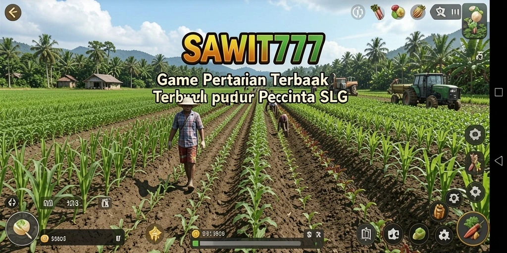 Tampilan gameplay SAWIT777 yang mengasyikkan dengan kebun sawit yang luas.
