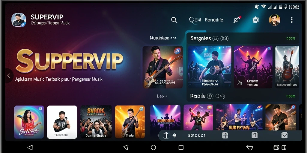 Screenshot gameplay SUPERVIP menunjukkan interaksi musik yang menyenangkan.