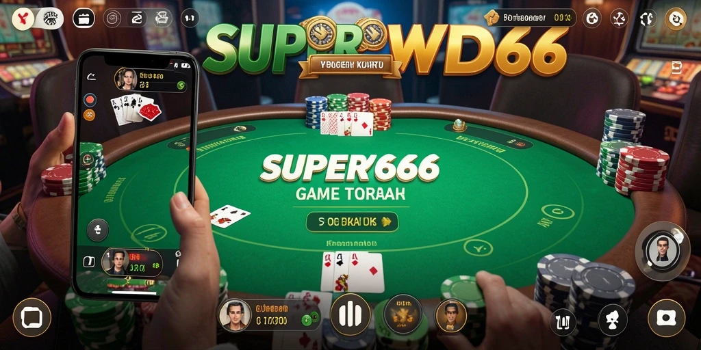 Tampilan gameplay seru dalam aplikasi Poker SUPERWD666.